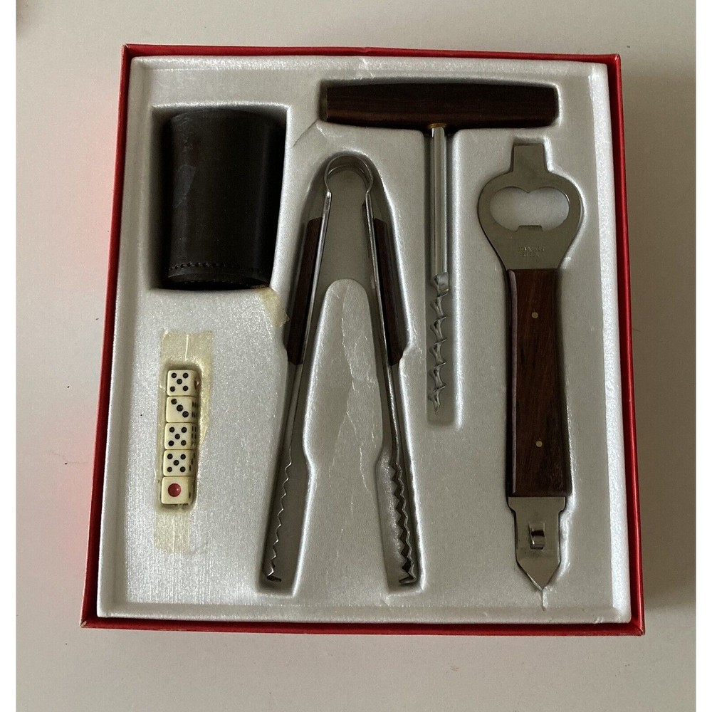 Vintage 4-p Four Piece Stainless Steel Bar Set - Picture 2 of 3